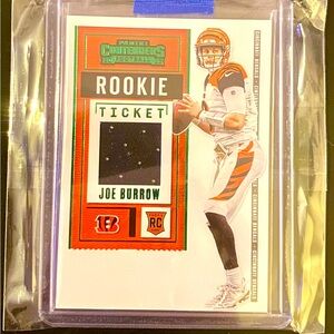 Joe Burrow Rookie Ticket Jersey Patch Emerald SP